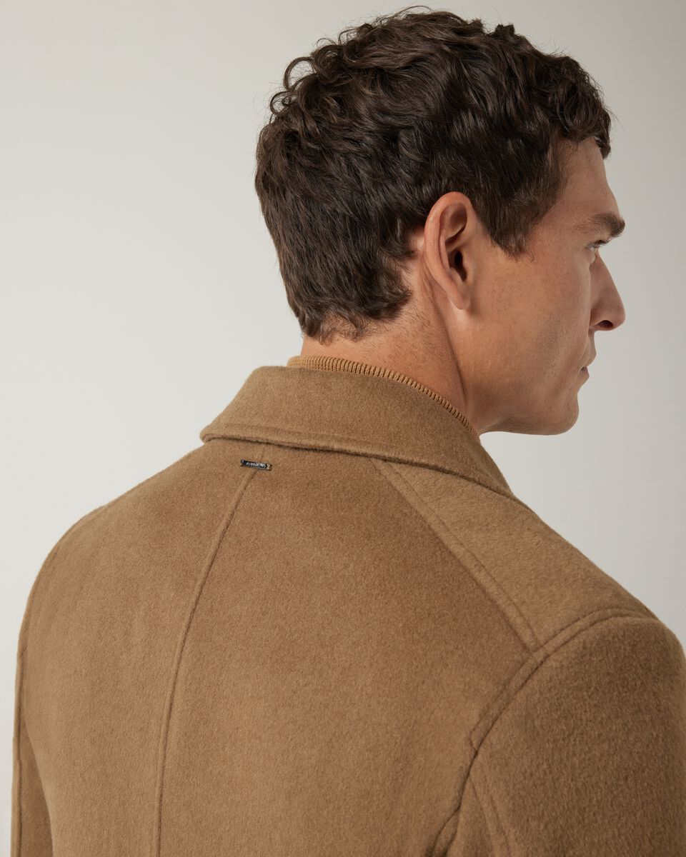 Relaxed fit double breasted peacoat, Taupe, hi-res